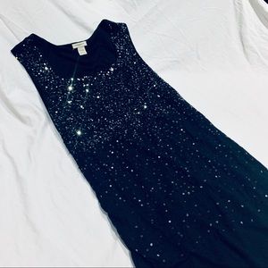 Ombré Silver Sequin- Black Mini Dress or Tunic